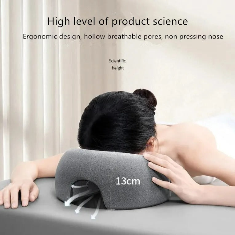 Ergonomic Lying Down Pillow – M-Shaped Memory Foam Headrest