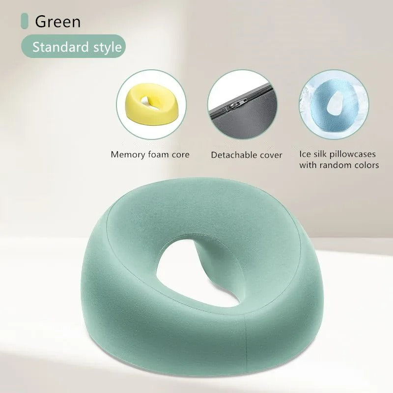 Ergonomic Lying Down Pillow – M-Shaped Memory Foam Headrest