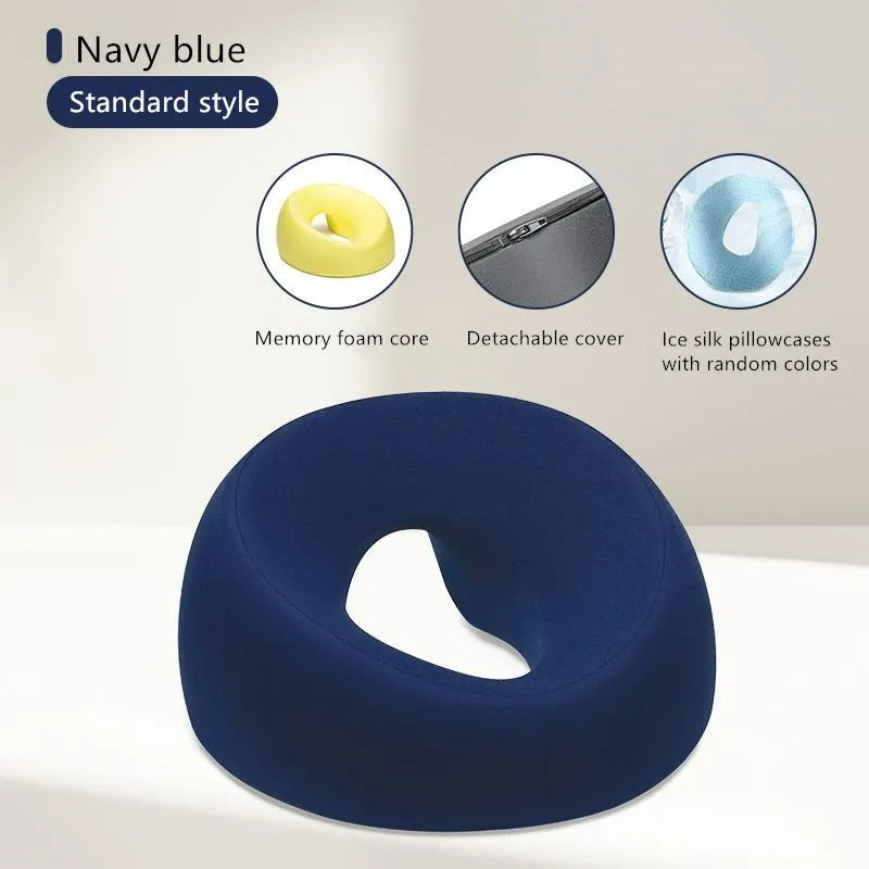 Ergonomic Lying Down Pillow – M-Shaped Memory Foam Headrest