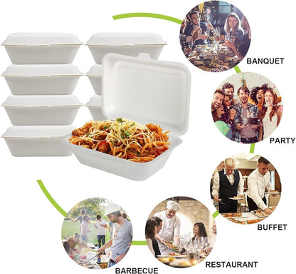 Clamshell Takeaway Boxes, 7x5 inch, 21oz / 600ml (500 pcs)